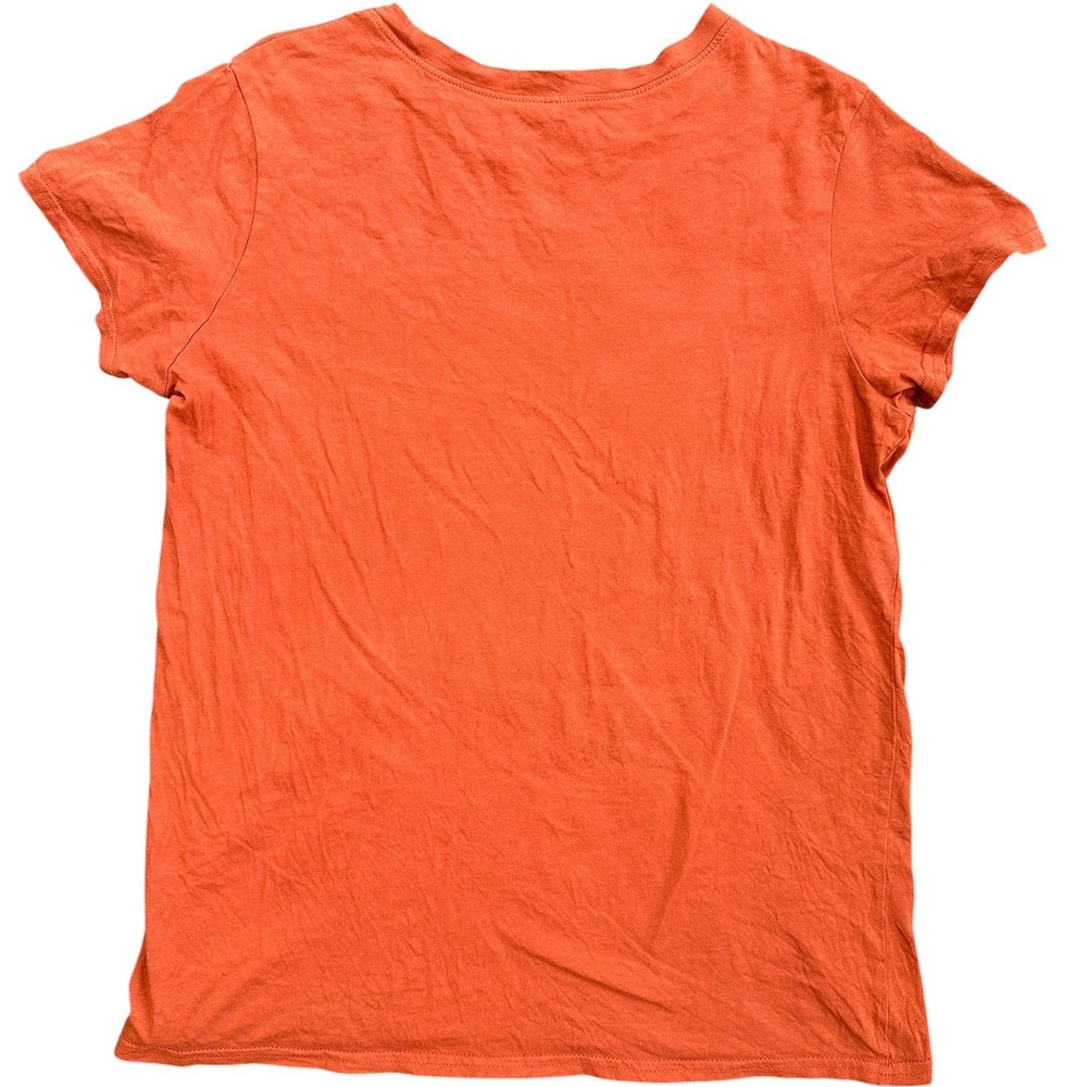 prAna Free Hugs Bear Graphic Tee Women Size M Orange Excellent Organic Cotton - Picture 2 of 7